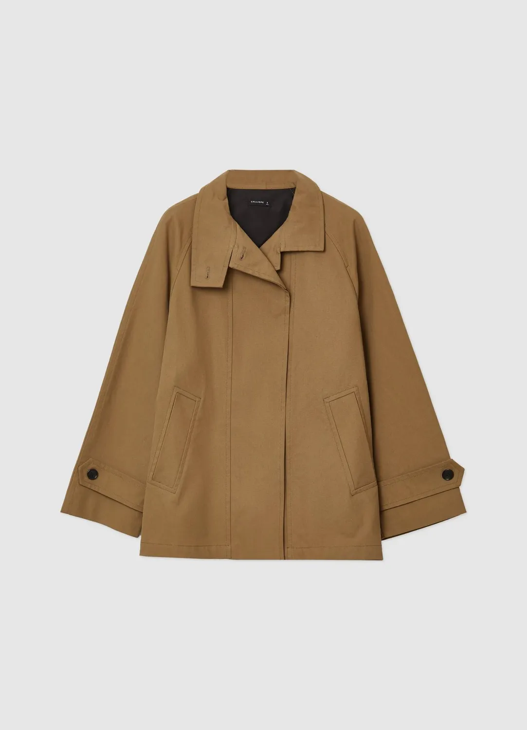 Calliope manteau femme col haut coton regular