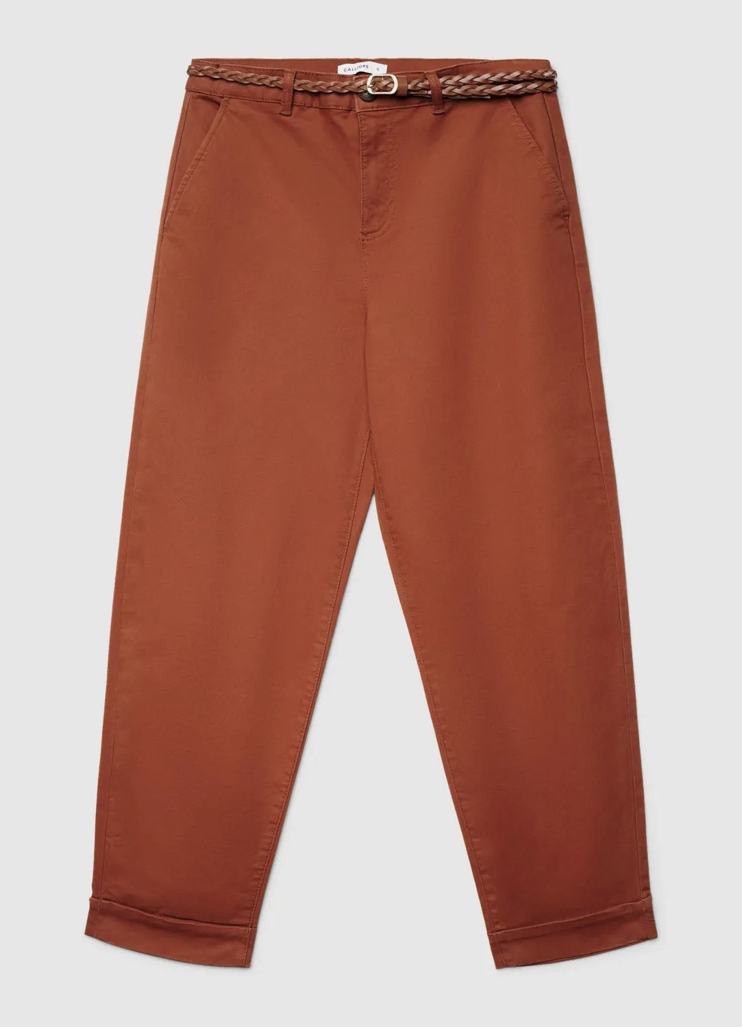 Calliope pantalon chino ceinture tressée femme