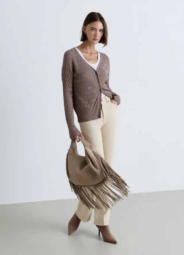 Calliope cardigan femme maille torsades boutons