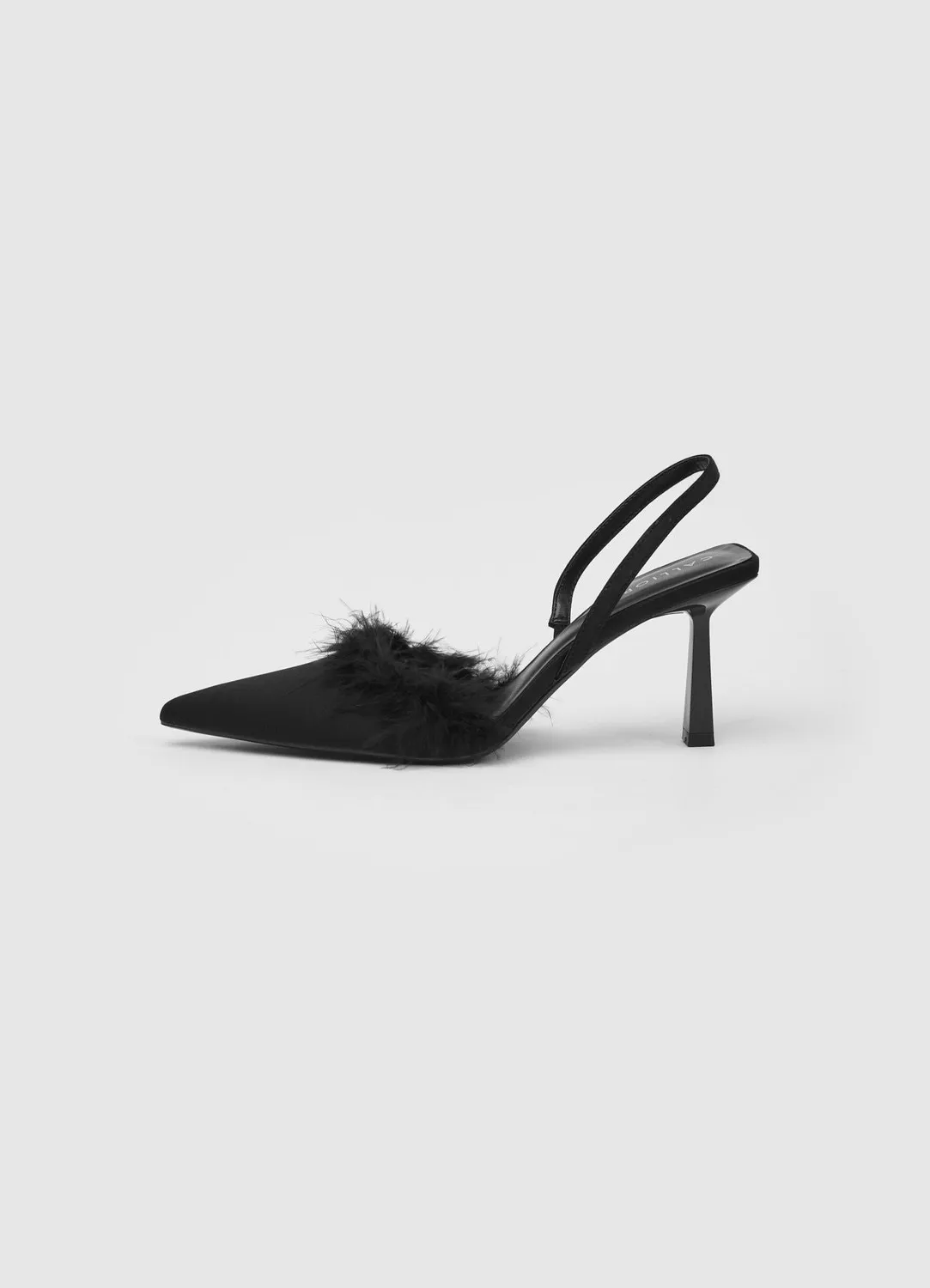 Calliope escarpins slingback plume talon 8 cm