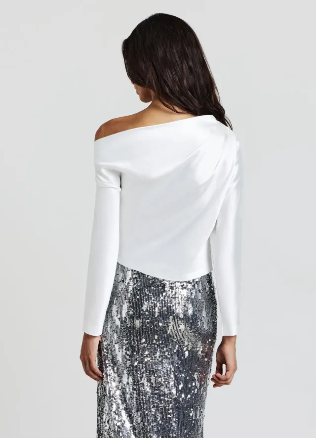 Calliope Blusa asimmetrica Blouse femme similsatin