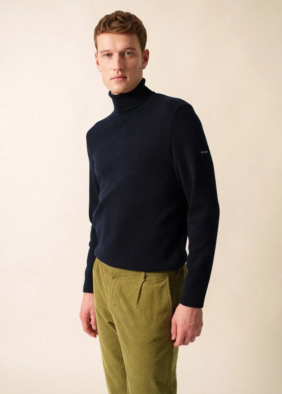 Saint James Houat pull col roulé navy homme laine