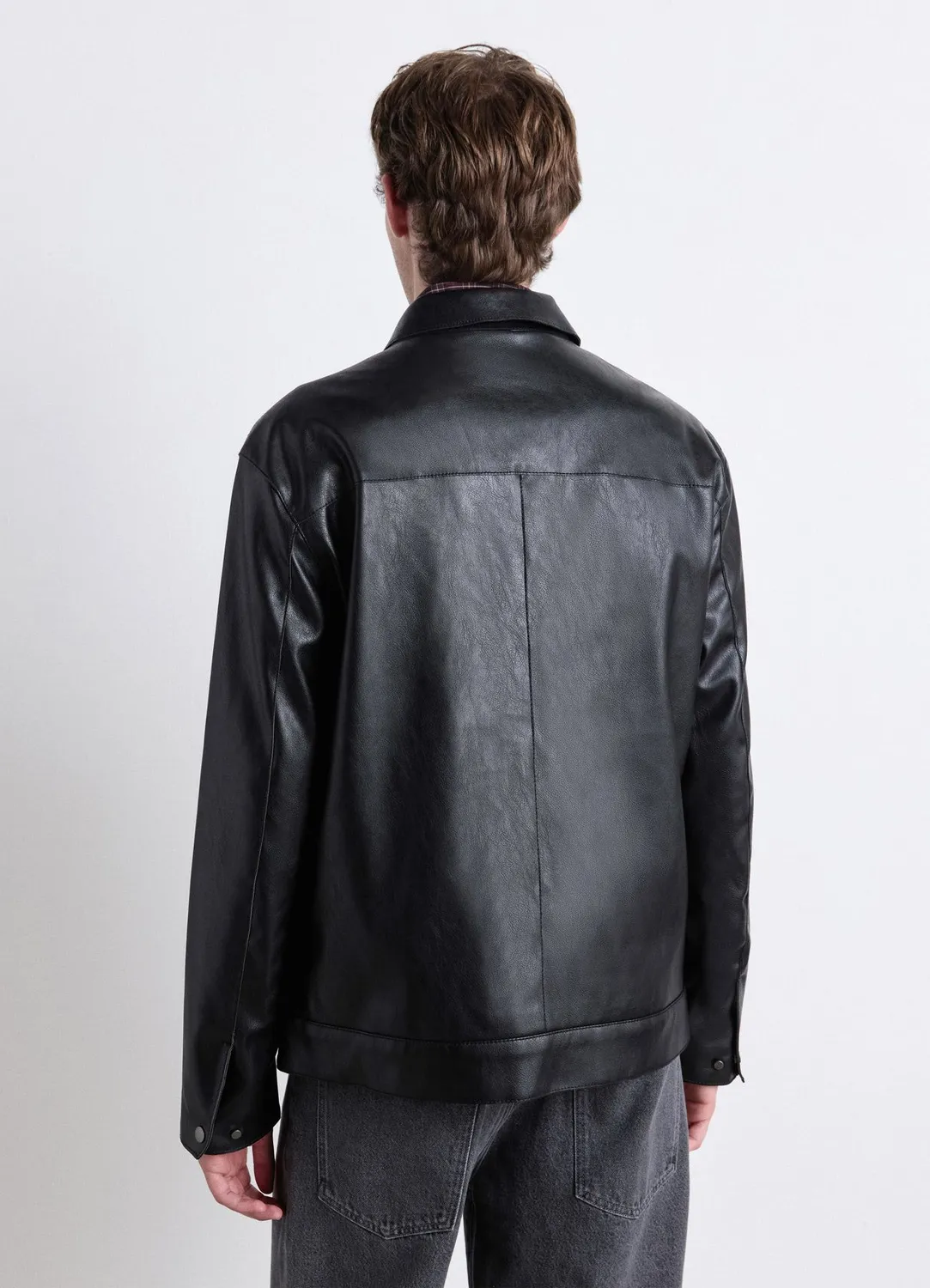 Calliope veste simili cuir homme zip col chemise