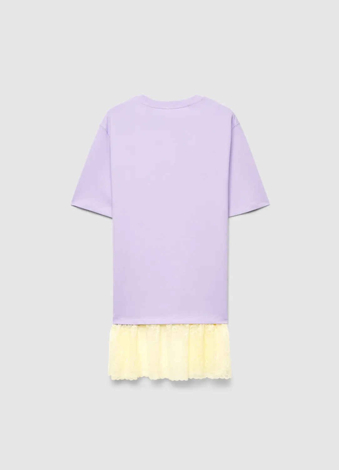 Calliope robe t-shirt unie à volant dentelle
