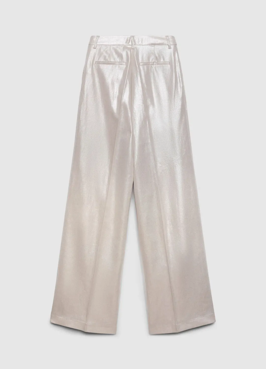 Calliope pantalon palazzo enduit femme taille haute
