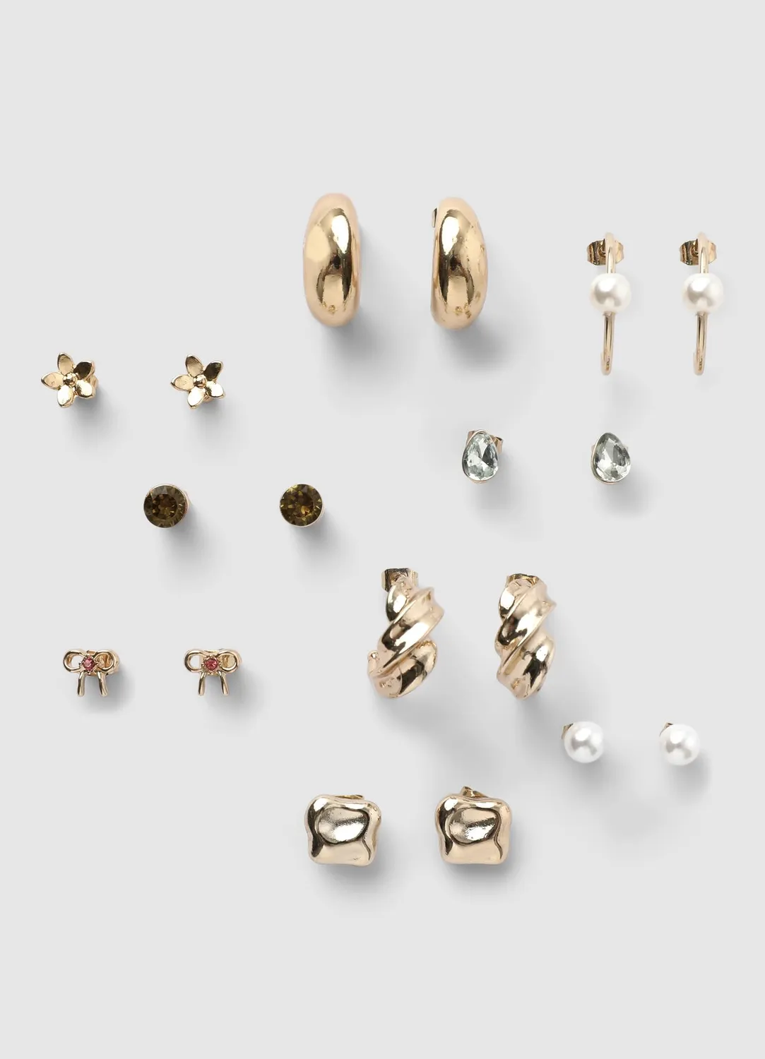 Calliope lot 9 paires boucles d'oreilles strass