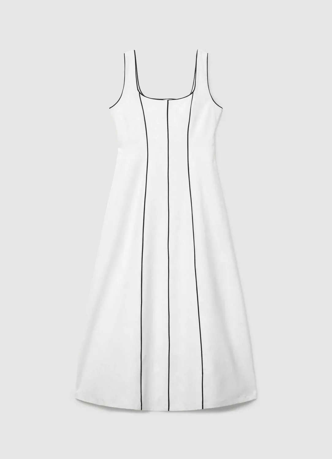 Calliope Robe Longue Femme Encolure Carrée Contrastée