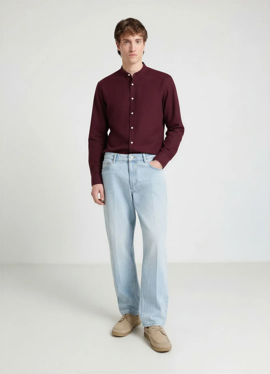Calliope Coreana chemise homme col coréen en lin
