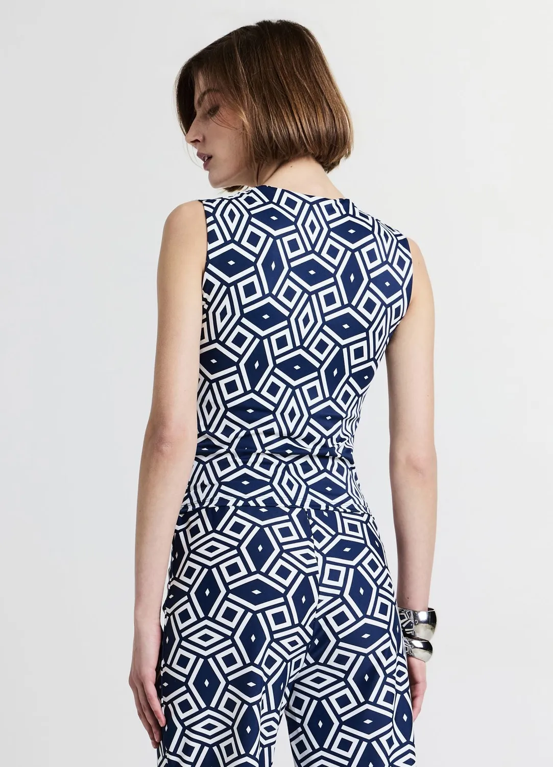 Calliope top femme col carré imprimé regular