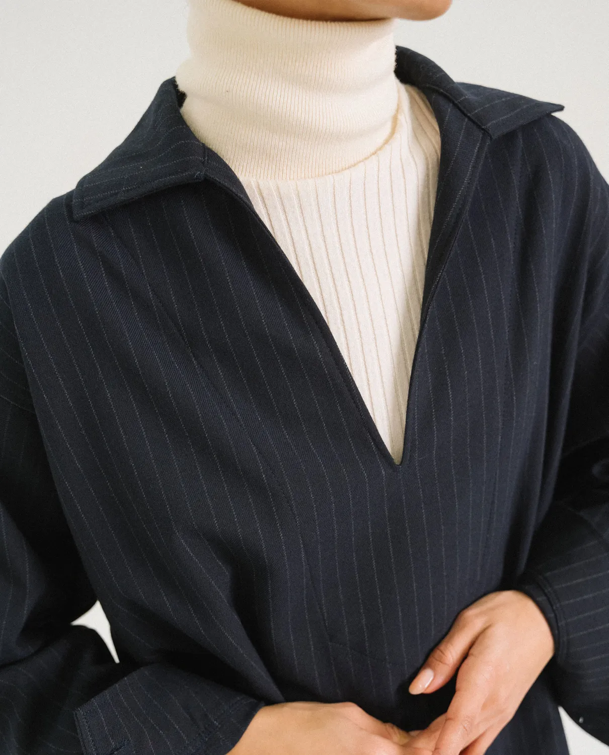 Tinsels Finistère Club blouse rayée gabardine