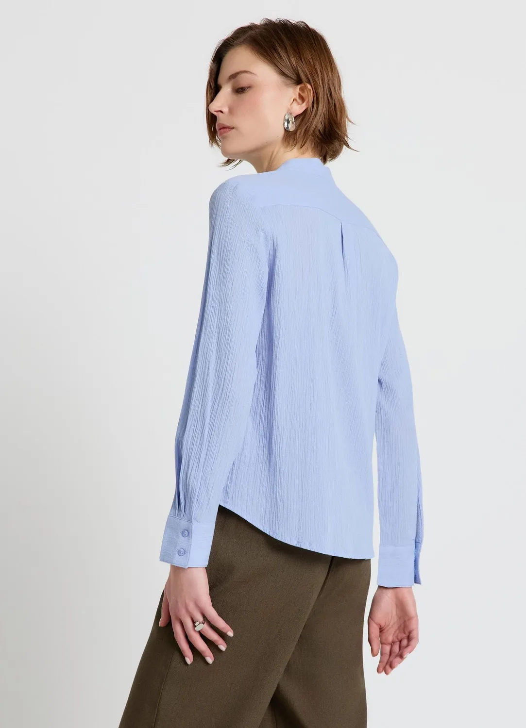 Calliope chemise col coréen femme manches longues