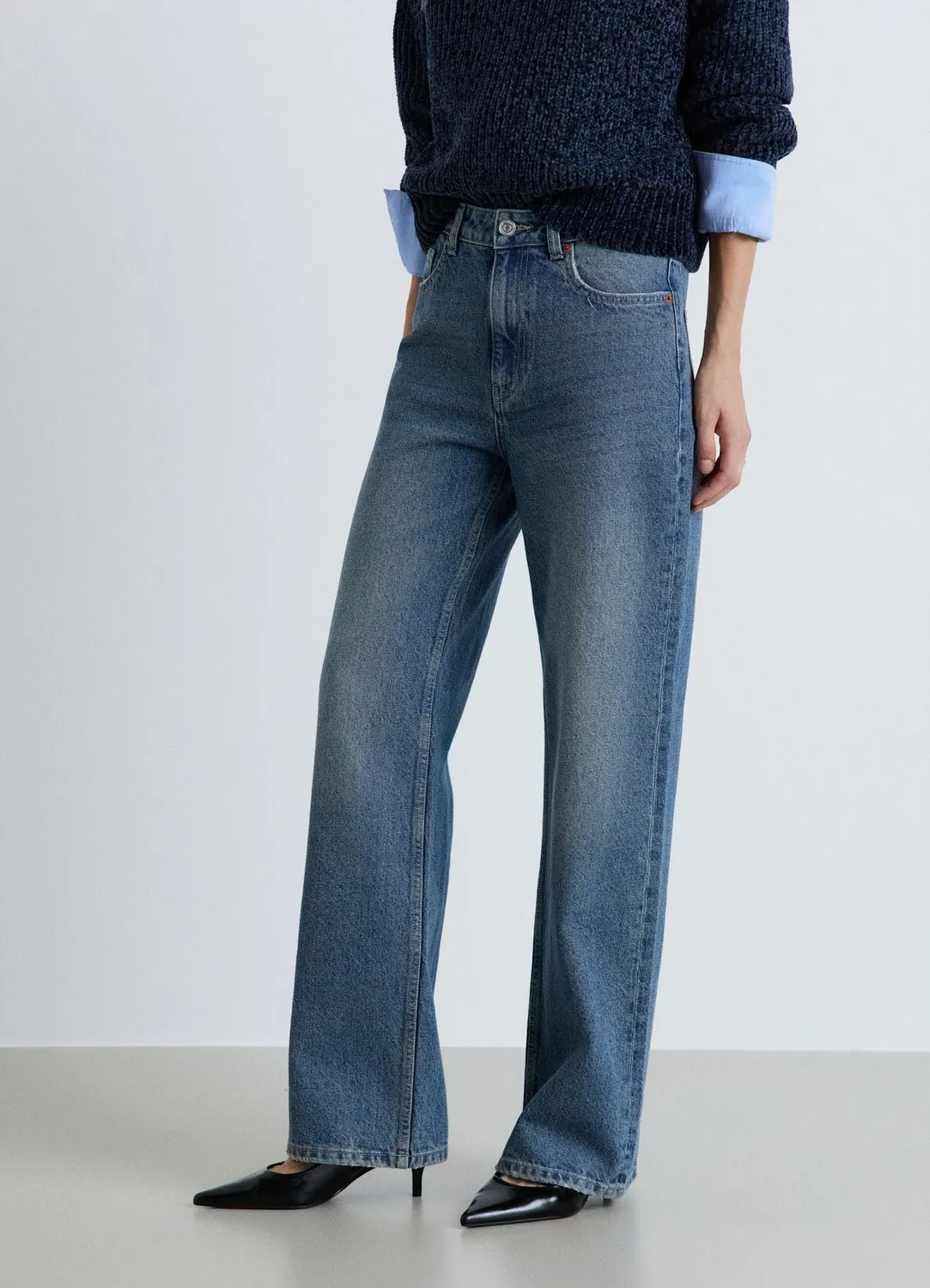 Calliope Jean wide leg femme 42 taille haute 5 poches