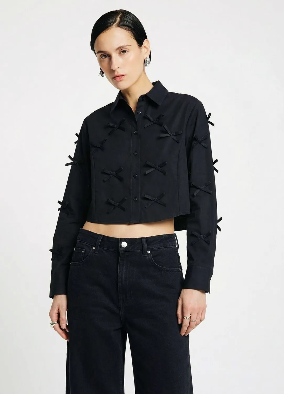 Calliope chemise crop à nœuds femme