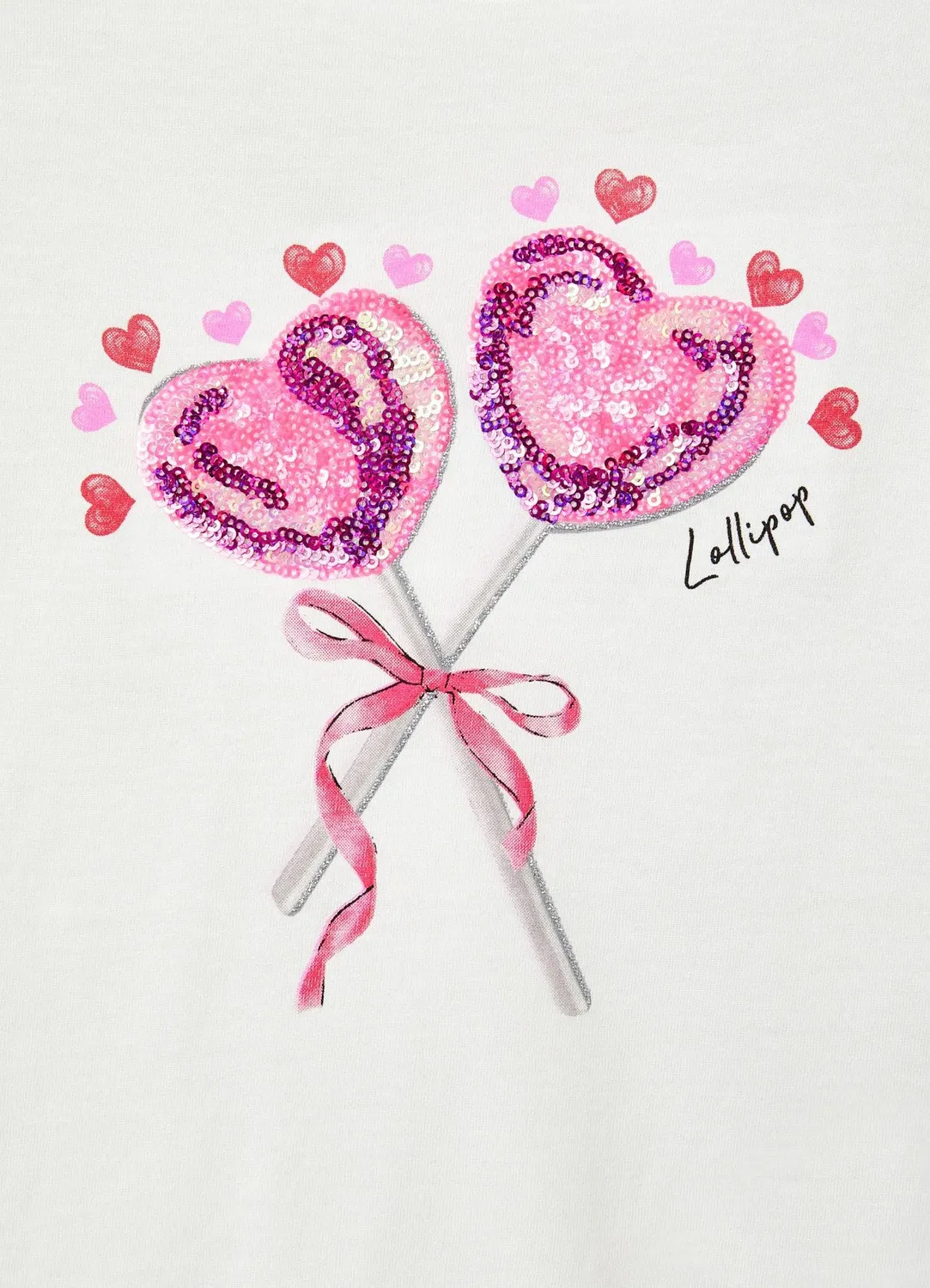 Calliope t-shirt fille coeurs volants manches longues