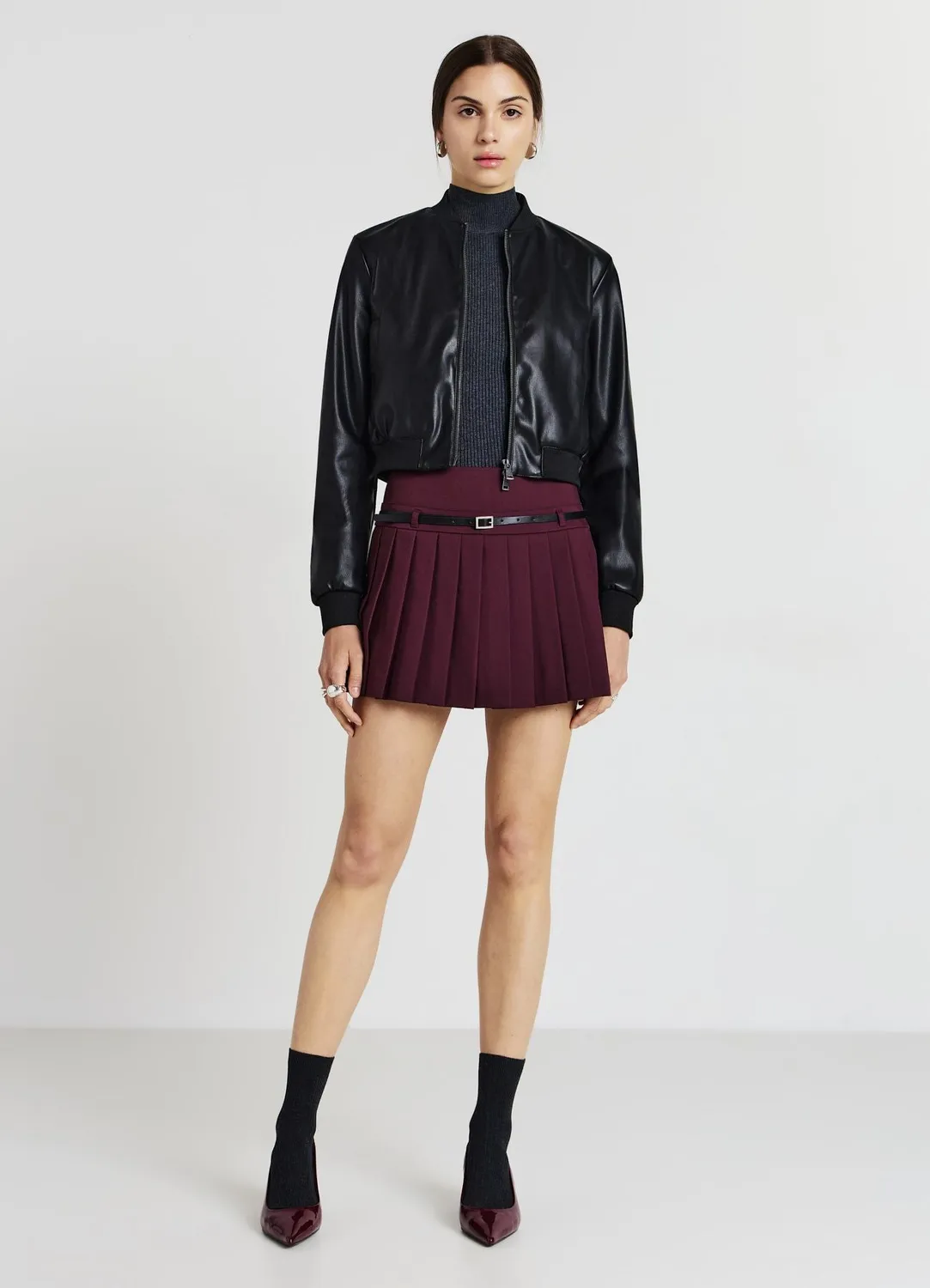 Calliope Skort plissé femme avec ceinture