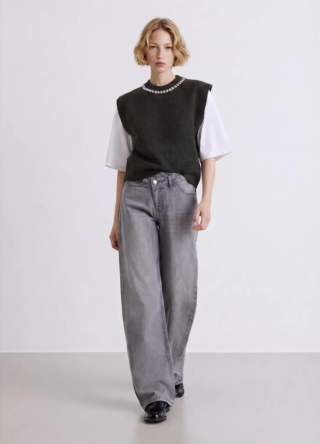 Calliope jean wide leg femme patte asymétrique