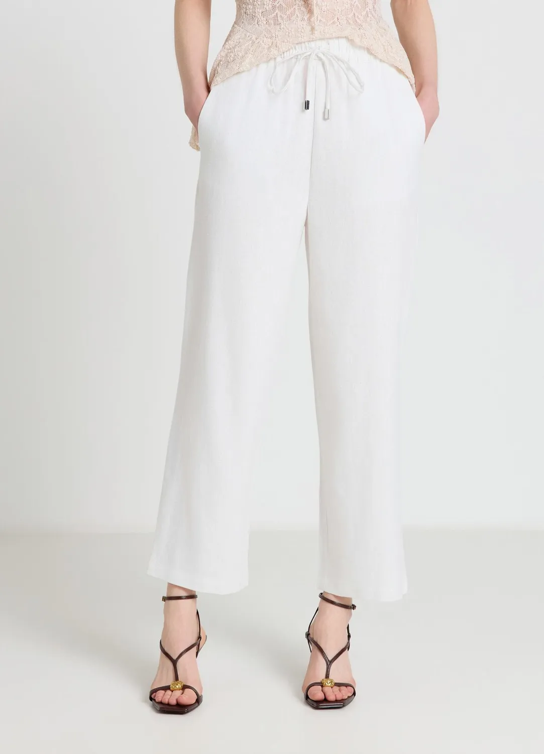 Calliope Pantalon jogger lin femme taille haute