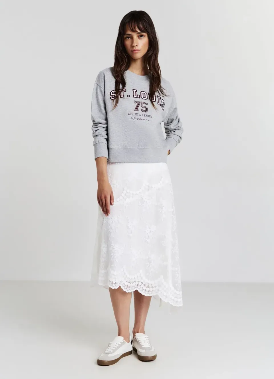Calliope Sweat cropped femme imprimé collège