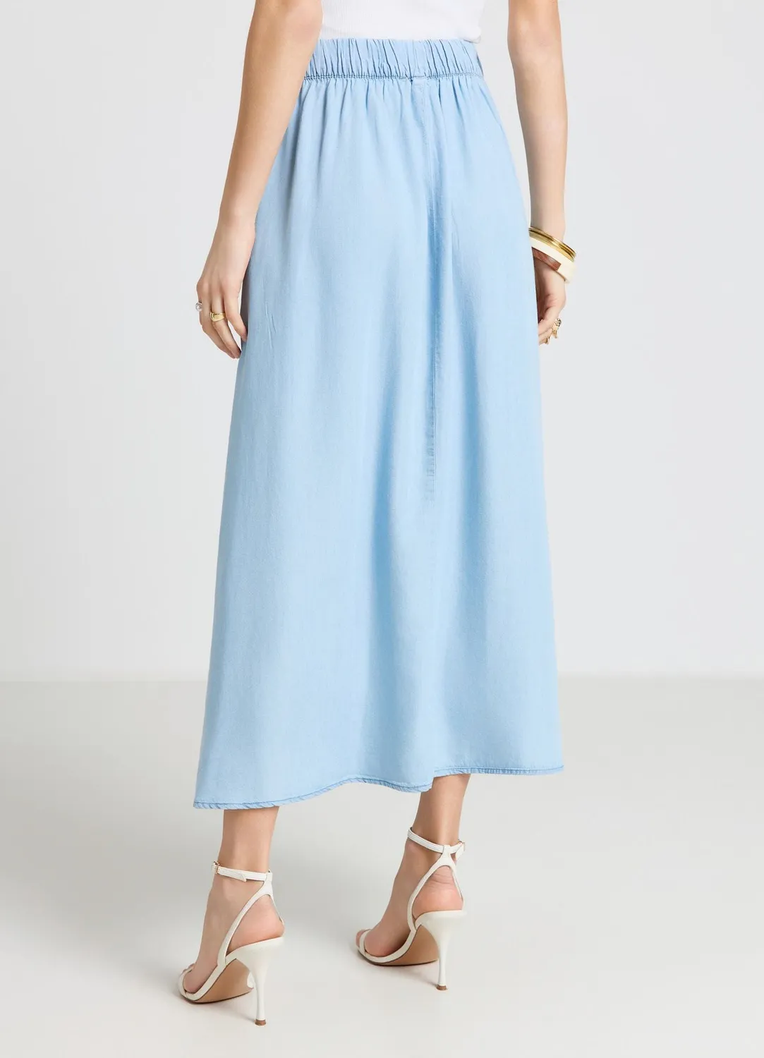 Calliope jupe longue femme taille élastique unie