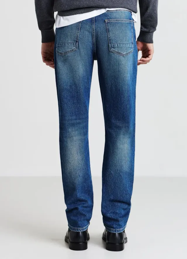 Calliope jean slim homme 5 poches effet délavé