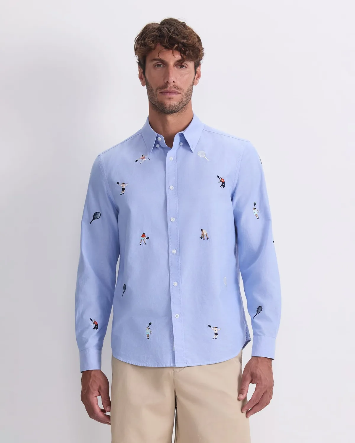 Sportscraft Oxford chemise homme coton broderie tennis
