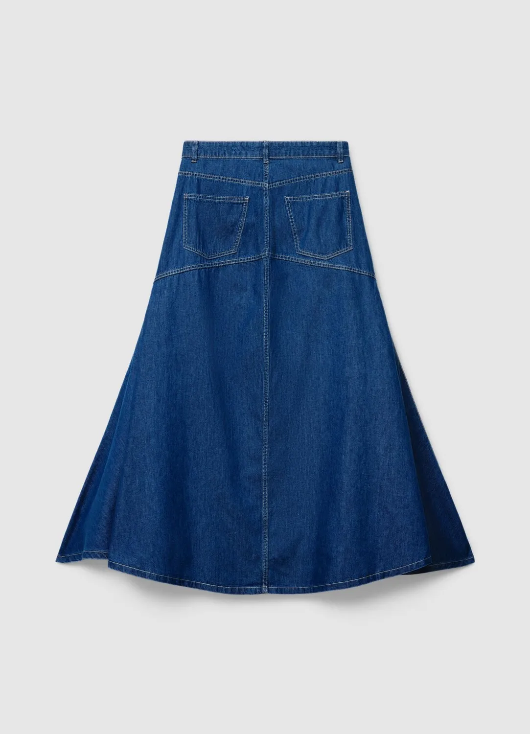 Calliope Denim jupe longue femme évasée à surpiqûres