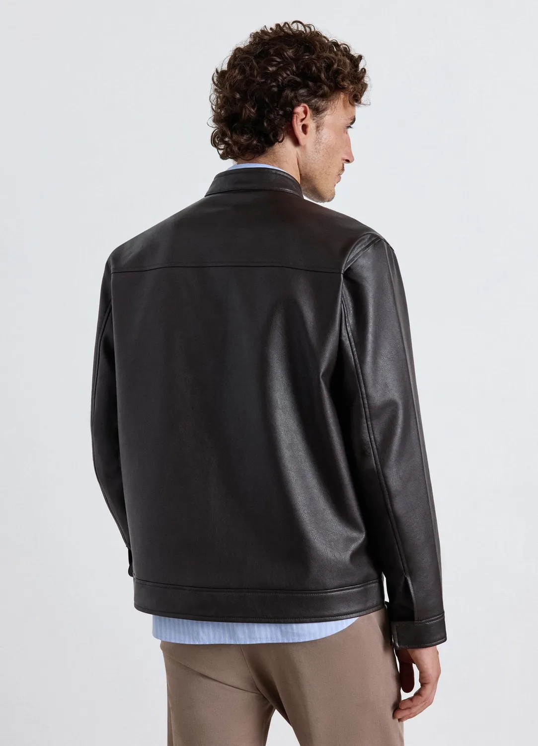 Calliope veste effet cuir homme zip à poches