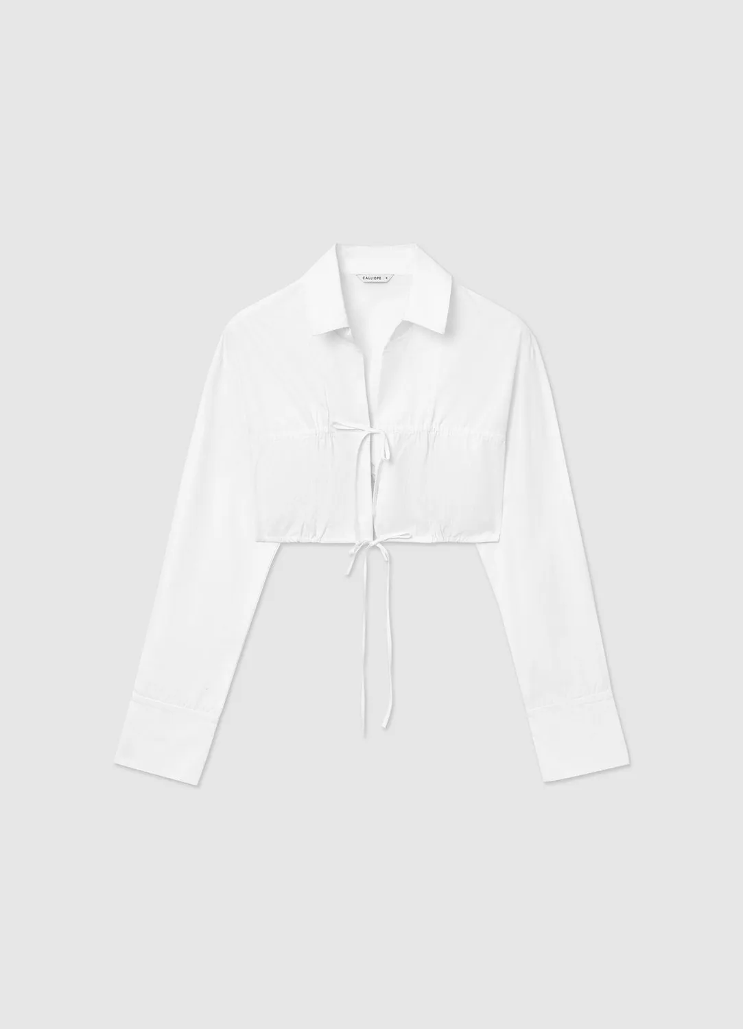 Calliope chemise cropped à lacets femme coton