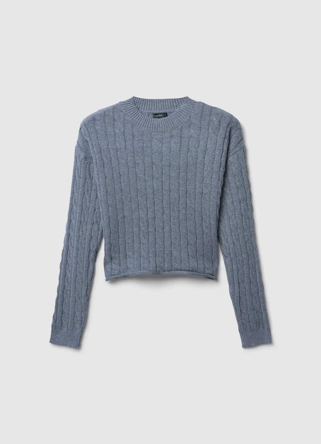 Calliope pull crop torsades femme manches longues