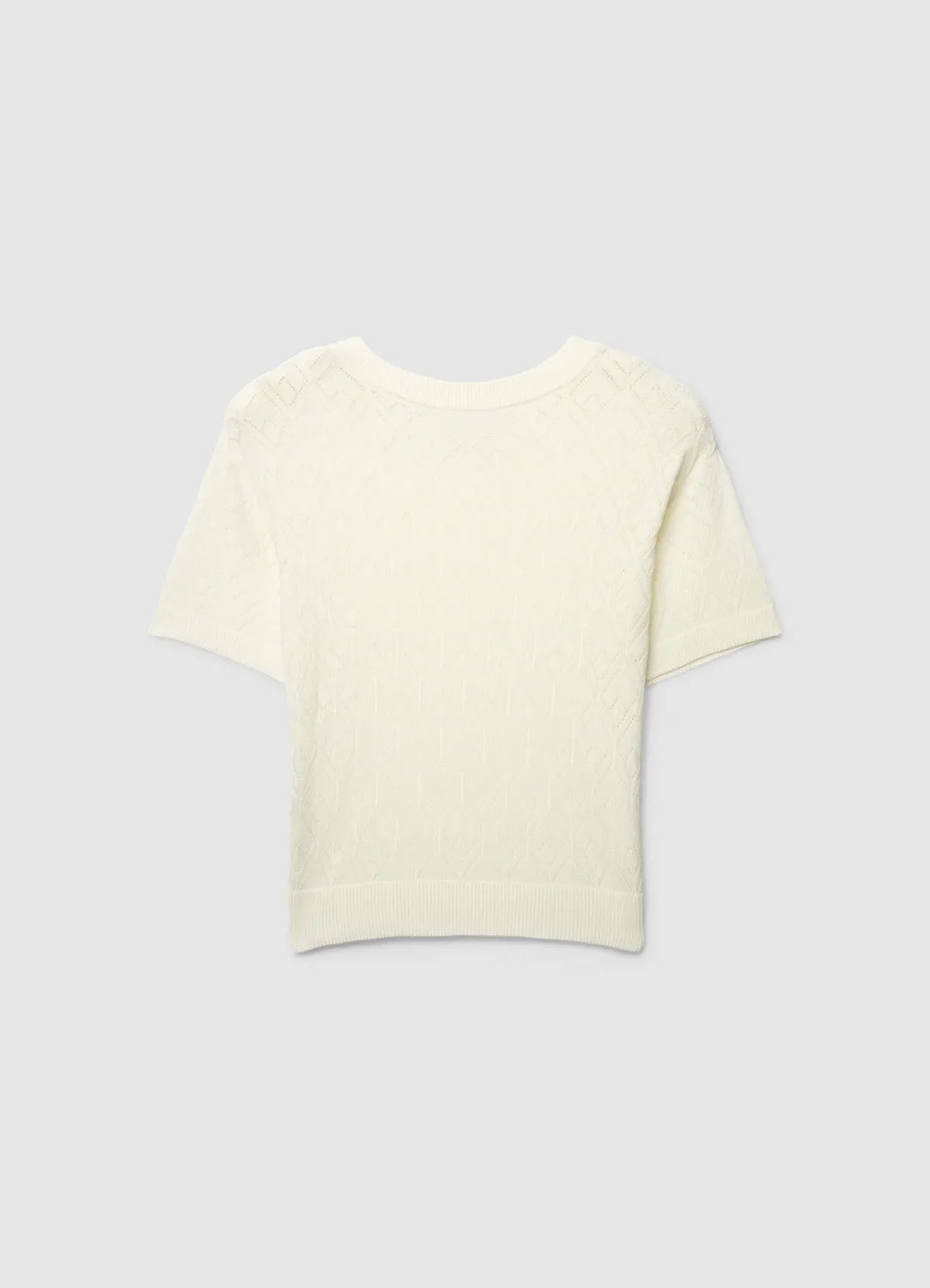 Calliope t-shirt femme uni point ajouré manches courtes