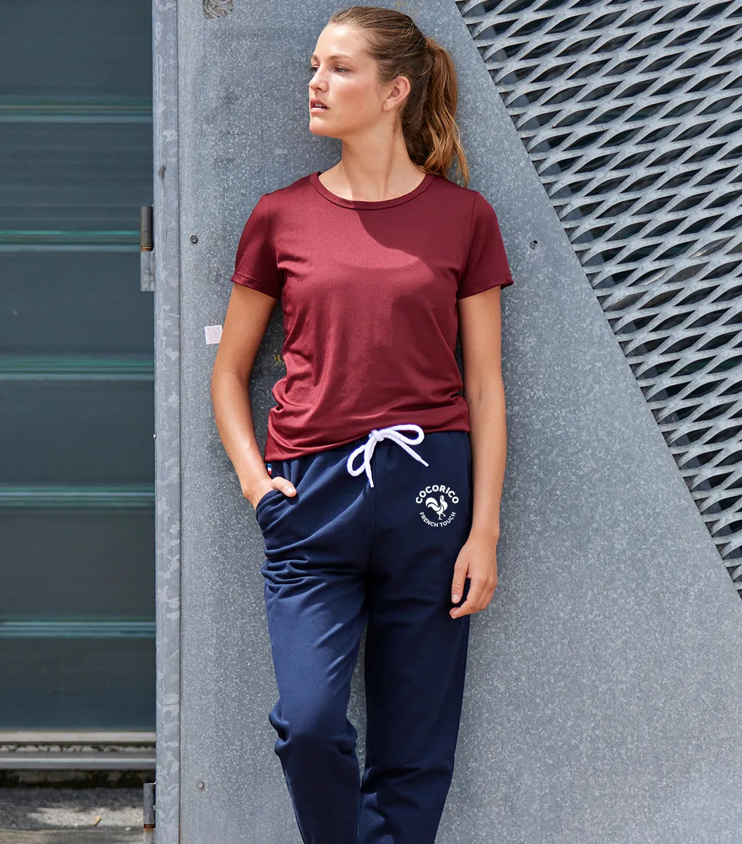 Cocorico Coq Français jogging femme marine coton