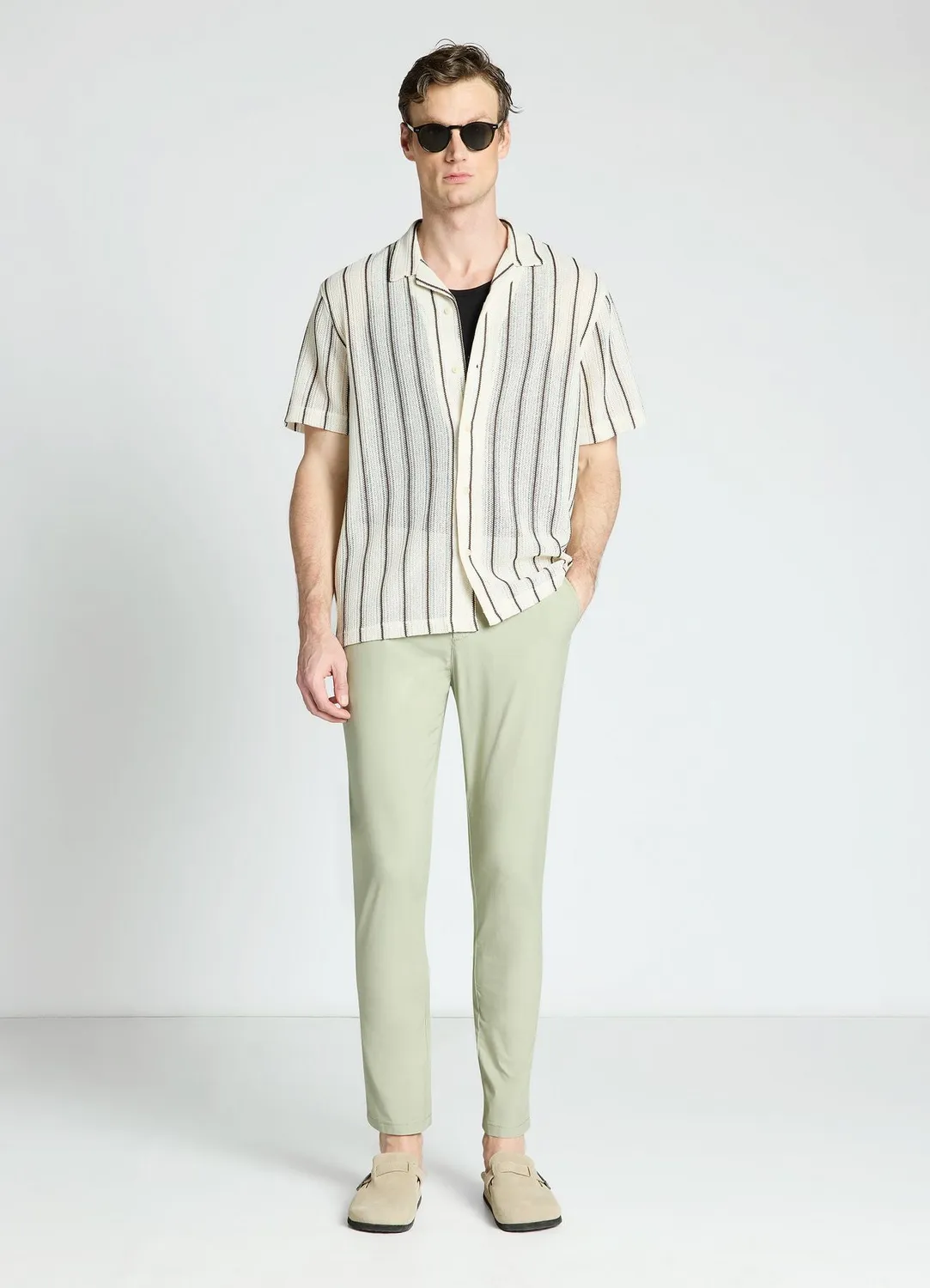 Calliope pantalon chino homme coupe droite taille élastique
