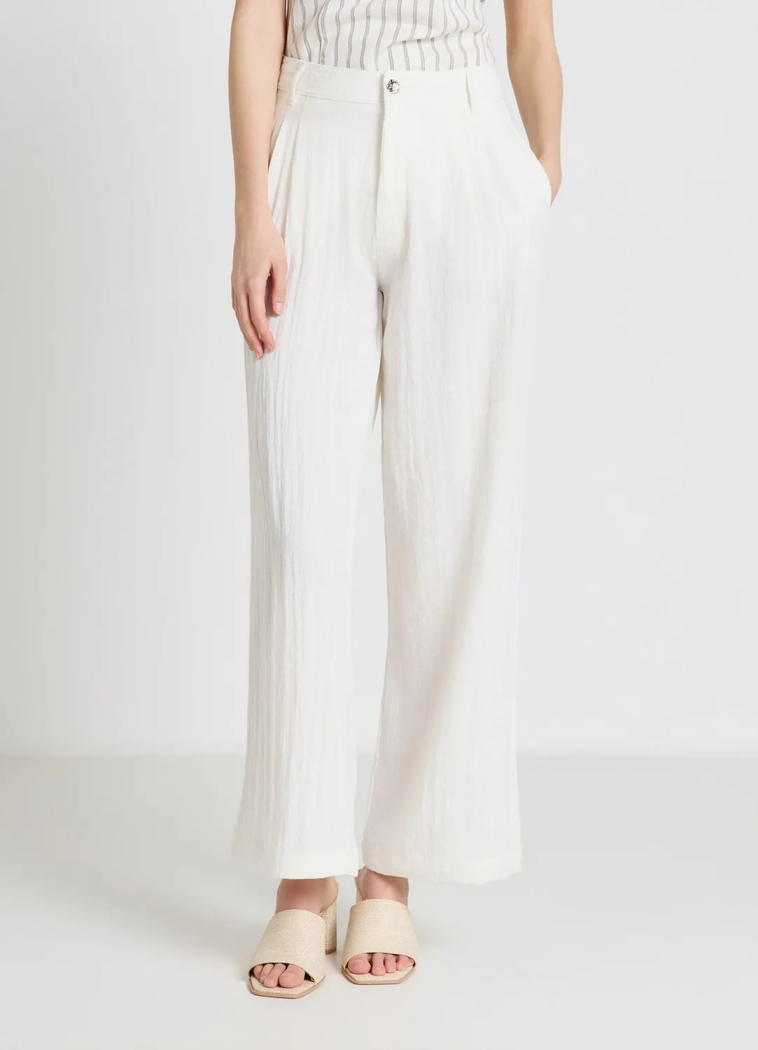 Calliope pantalon palazzo doubles pinces femme taille haute