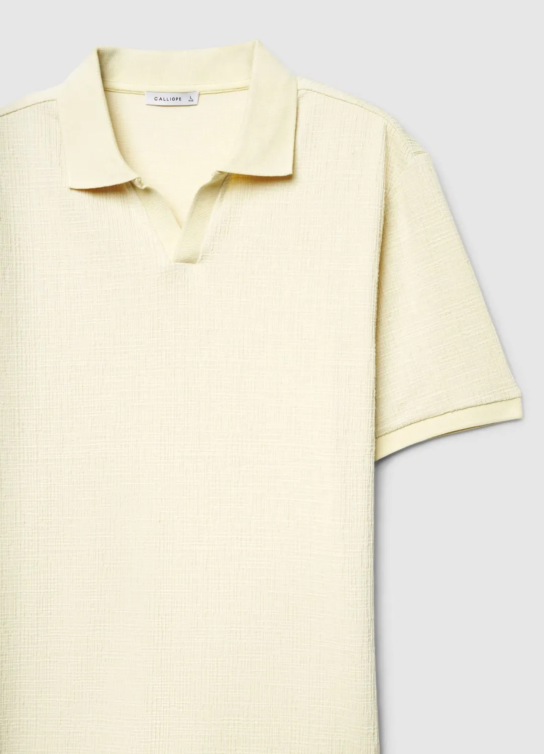 Calliope polo homme uni texture sans boutons