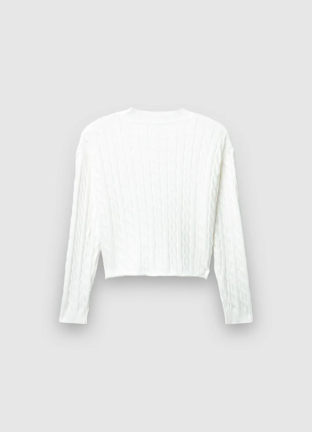 Calliope pull crop torsades femme manches longues
