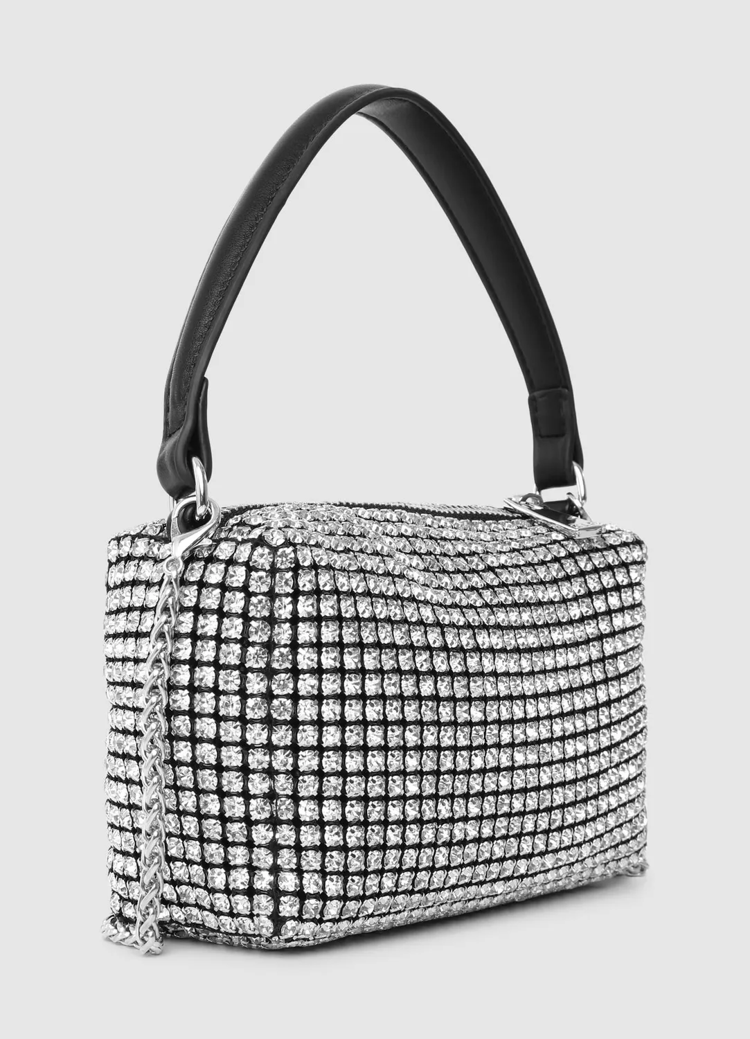 Calliope mini sac femme strass chaîne argent