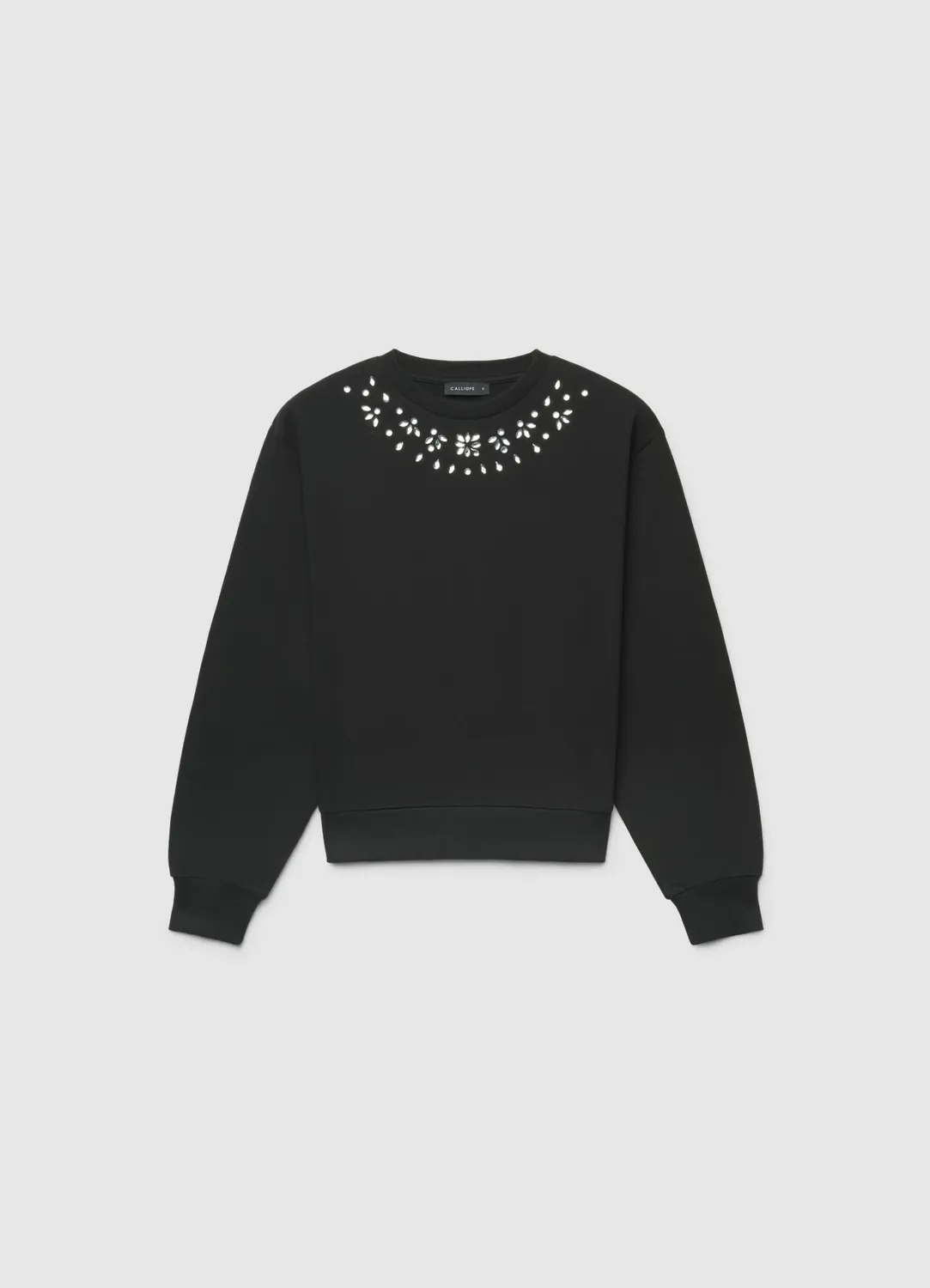 Calliope Felpa sweat femme col rond strass lumineux