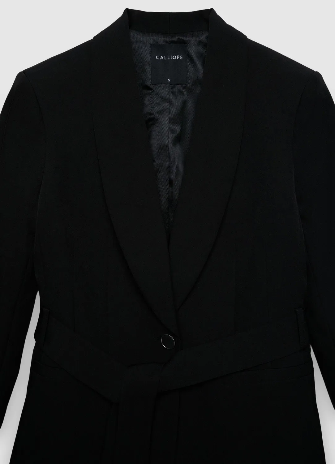 Calliope veste blazer ceinturée femme unie soirée