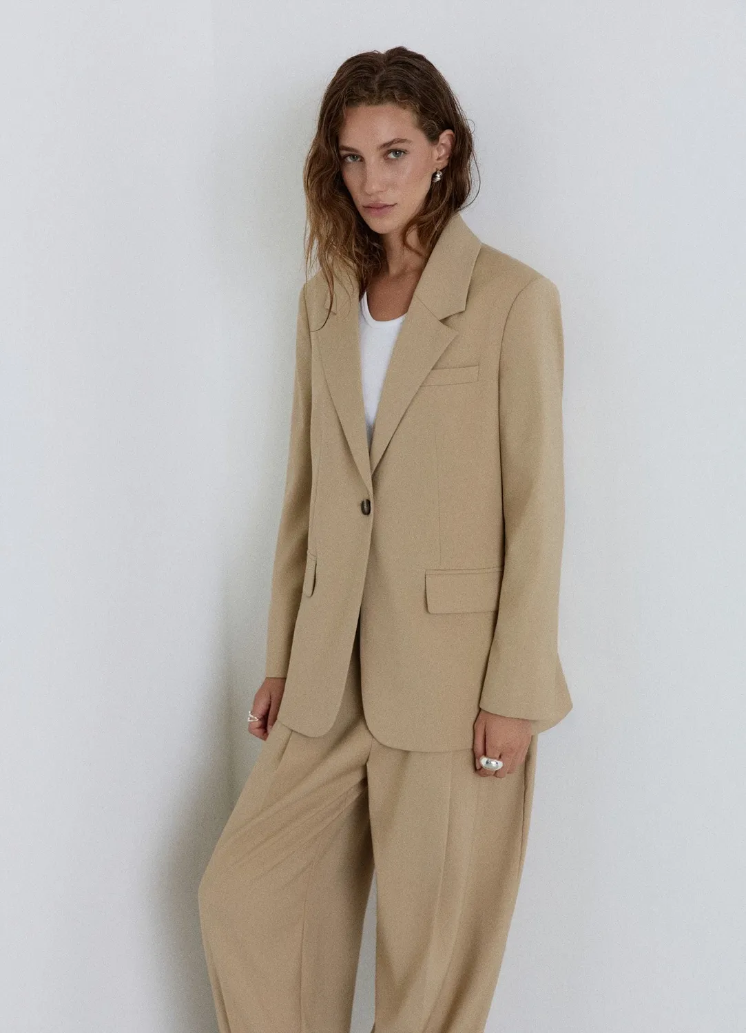 Calliope veste tailleur unie femme un bouton