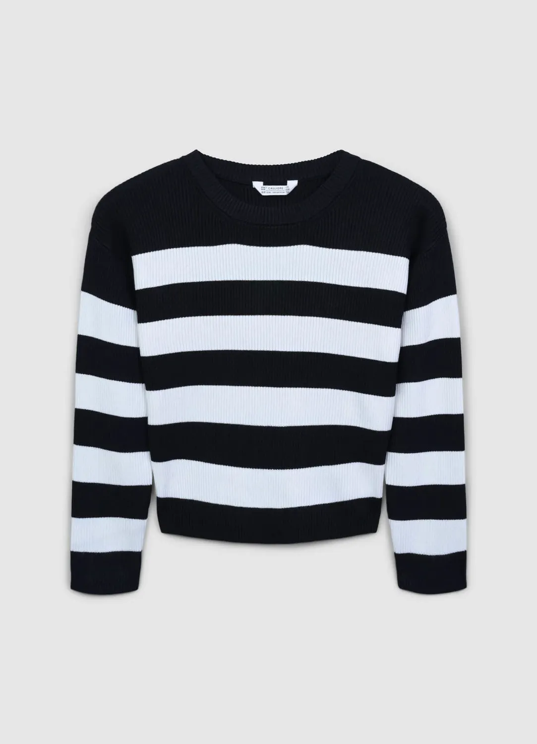 Calliope pull rayé fille côtes manches longues