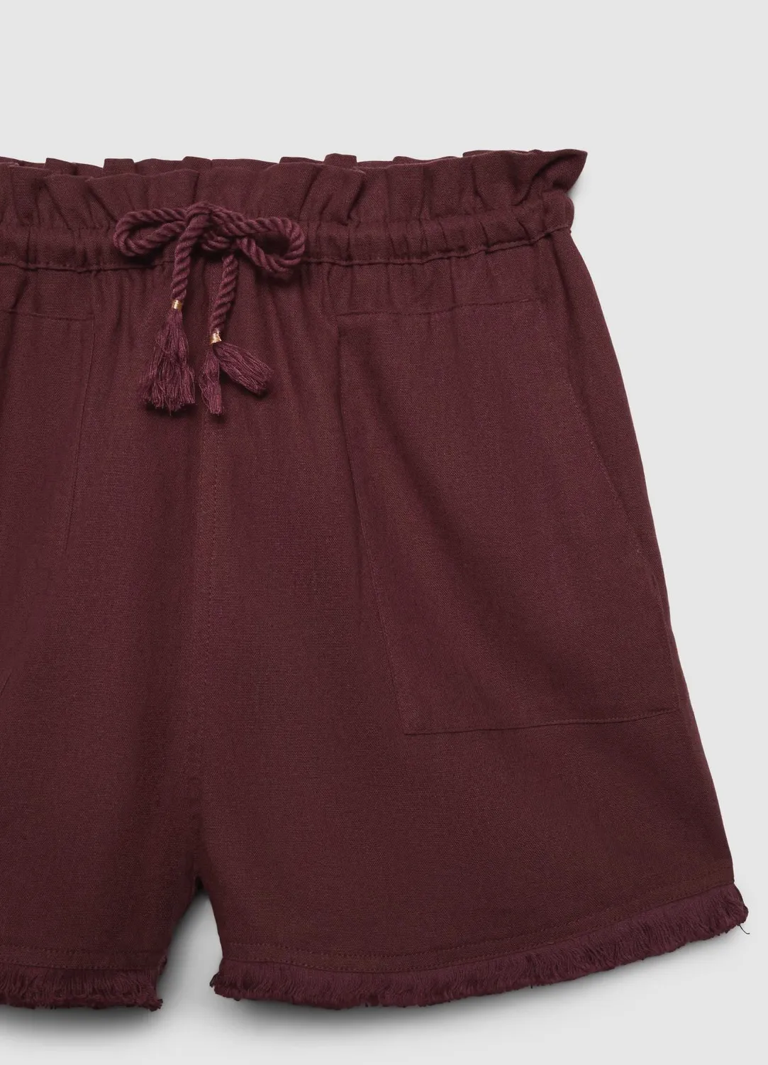 Calliope lin short femme taille haute franges