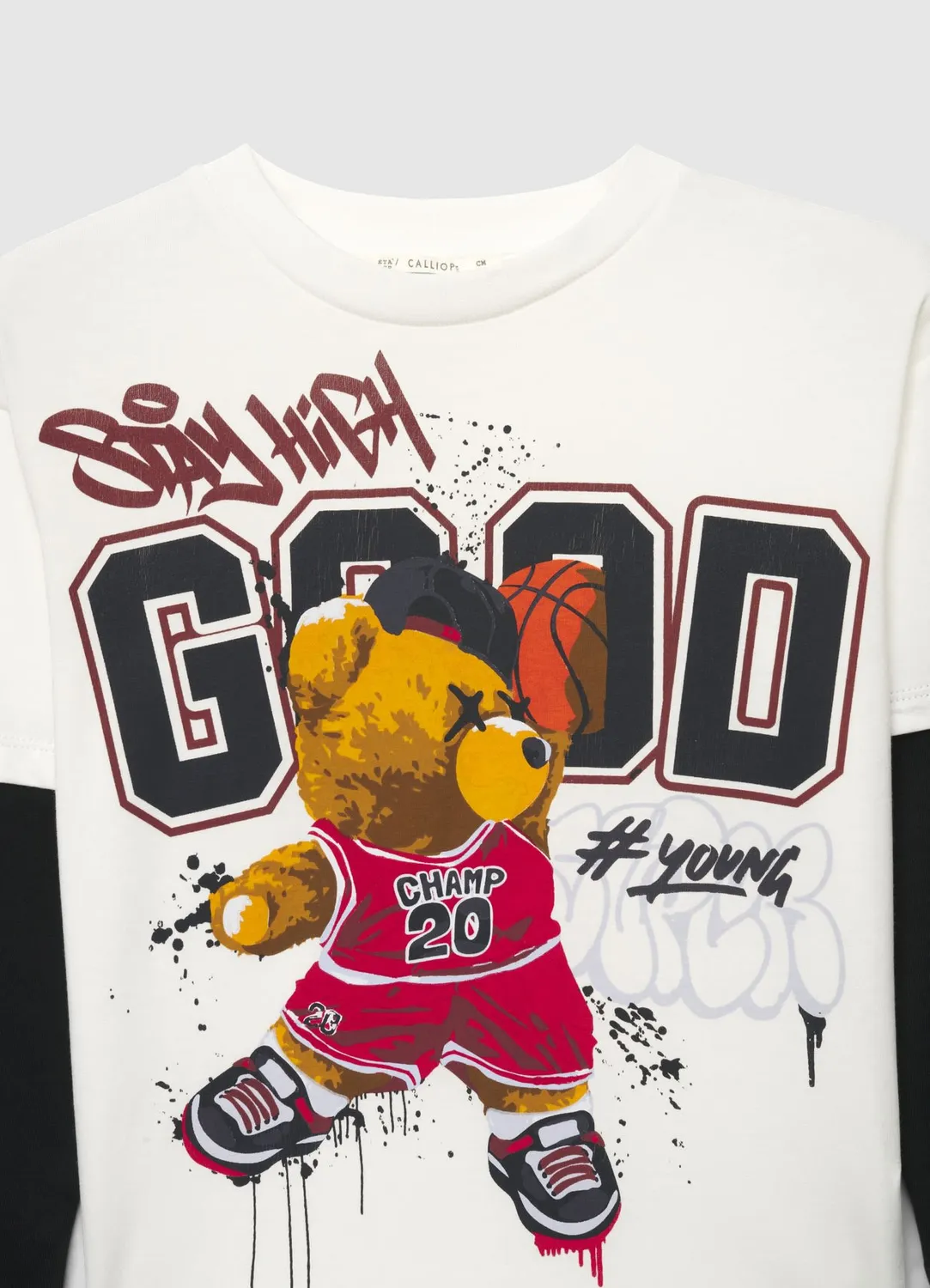 Calliope t-shirt garçon ours manches longues