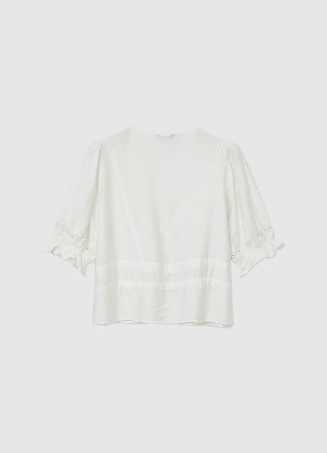 Calliope blouse broderie ajourée femme col V