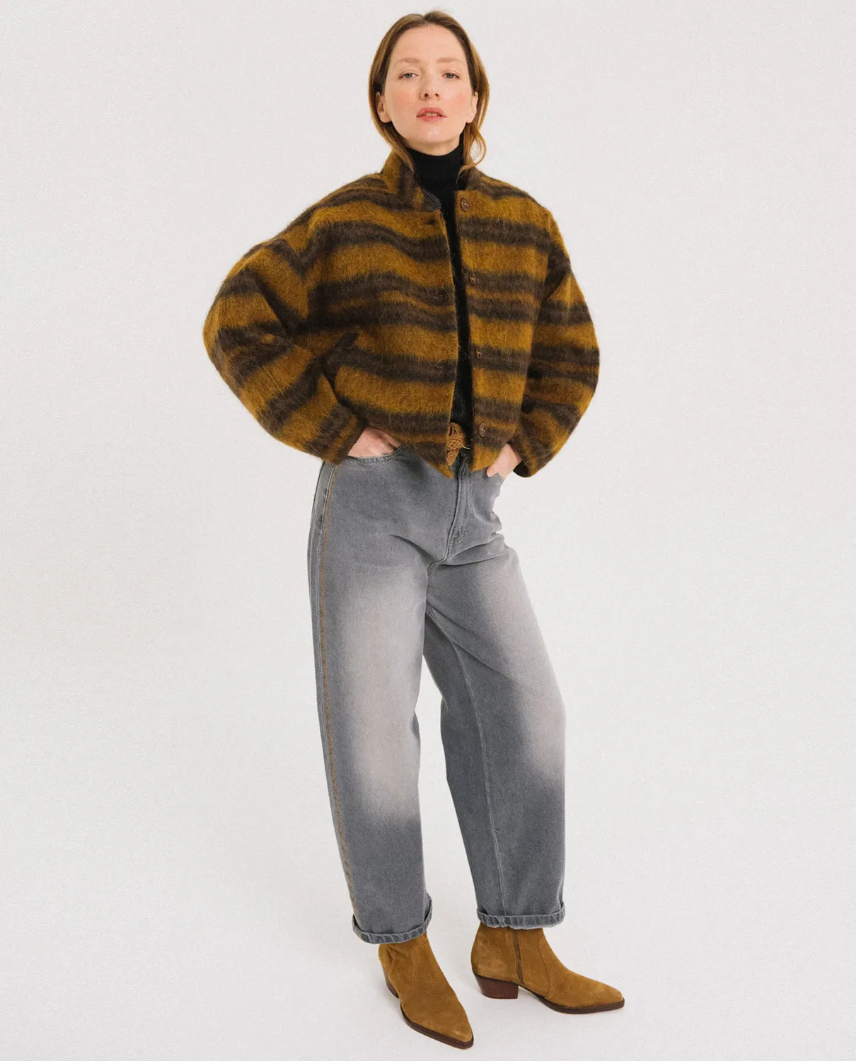 Tinsels Destiny blouson laine rayé Harry