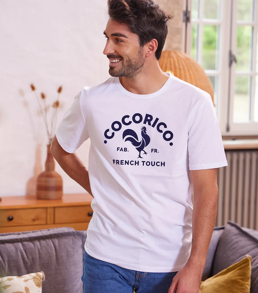 Cocorico Coq Français Blanc t-shirt homme blanc coton