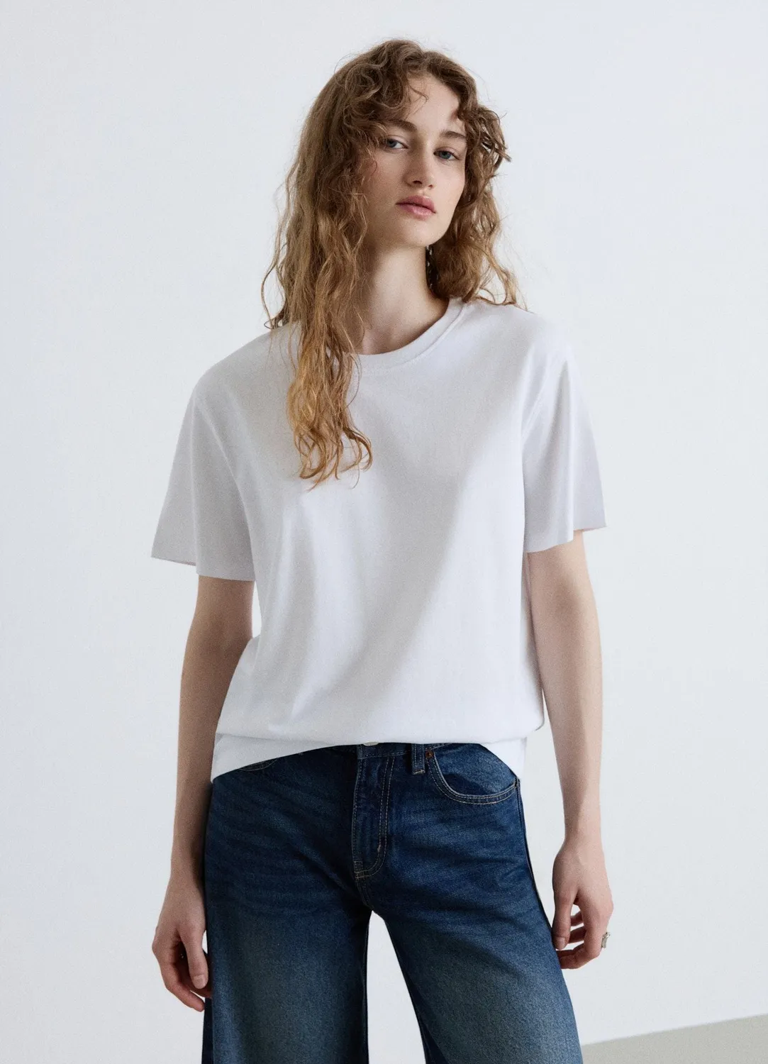 Calliope t-shirt femme col rond uni coton