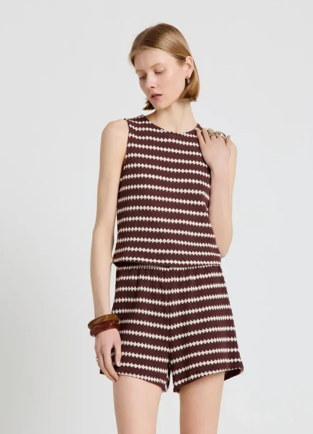 Calliope Short en maille rayé femme décontracté