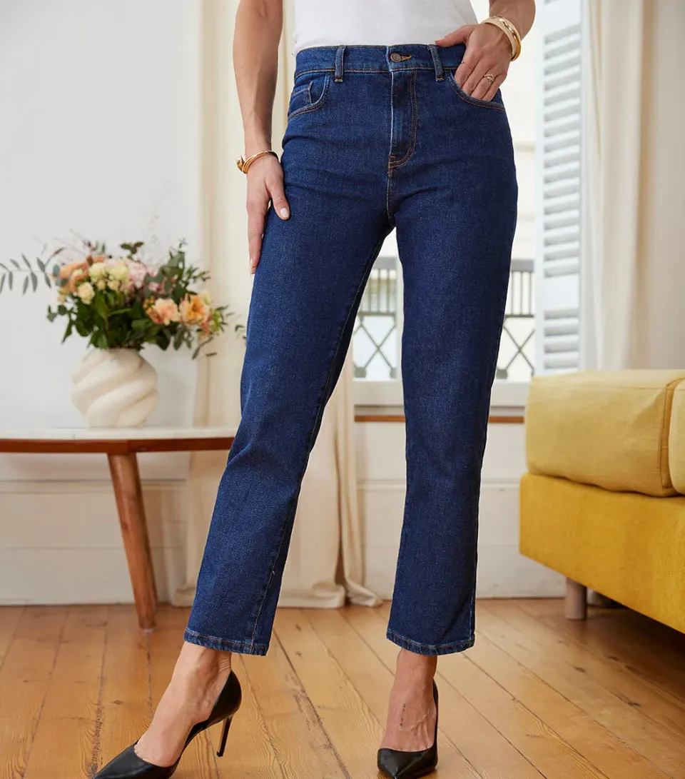 Cocorico Jean Droit Femme Bleu Foncé Coton