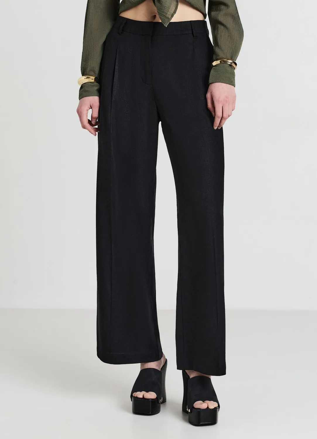 Calliope Pantalon Palazzo Lin Mélangé Femme