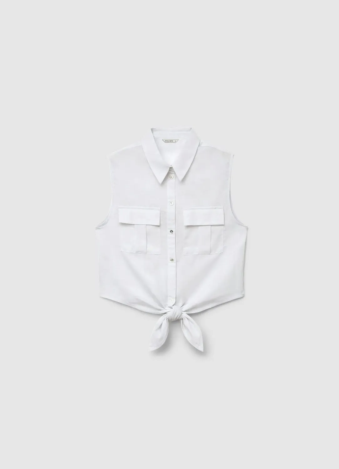 Calliope chemise lin sans manches nœud été